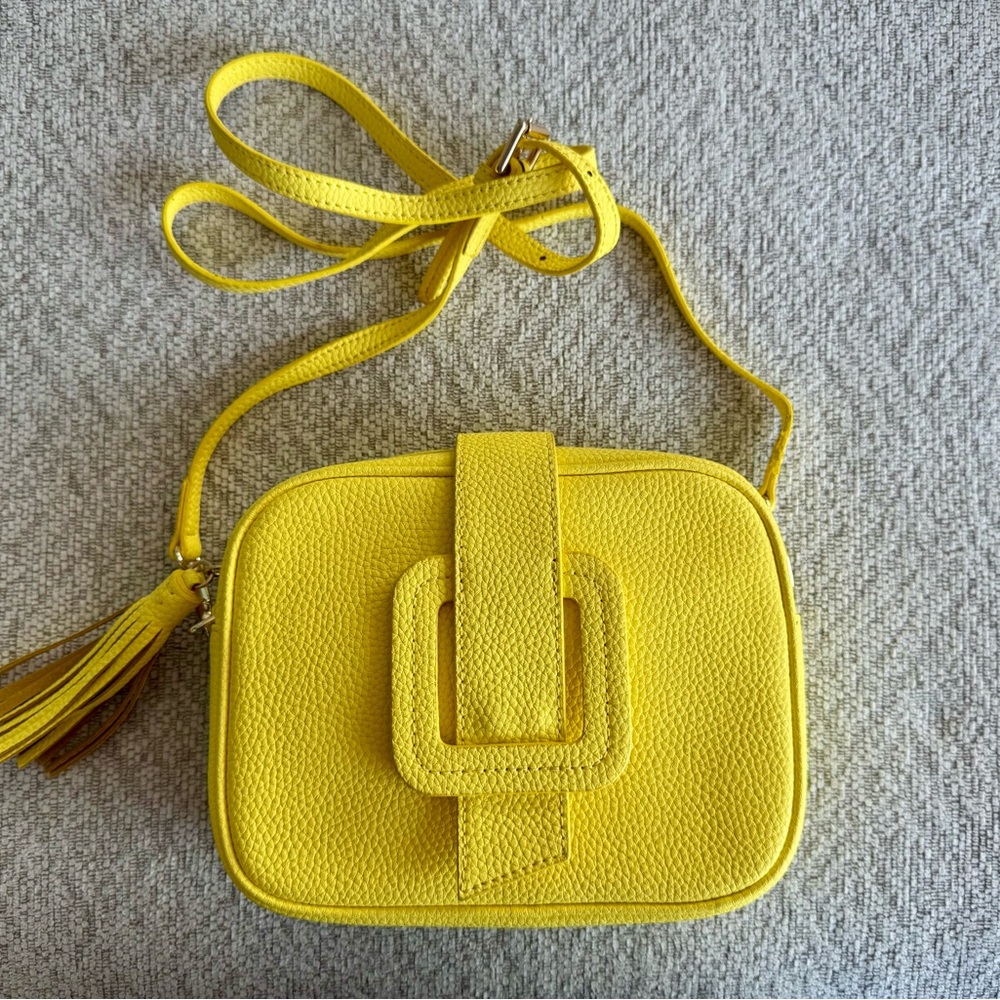 TMRW Studio Vibrant Bright Yellow Crossbody Purse Handbag with Dust Bag